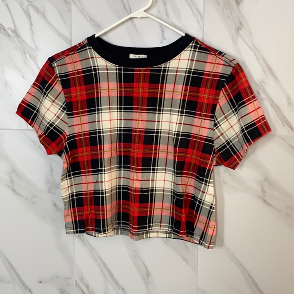 plaid crop top